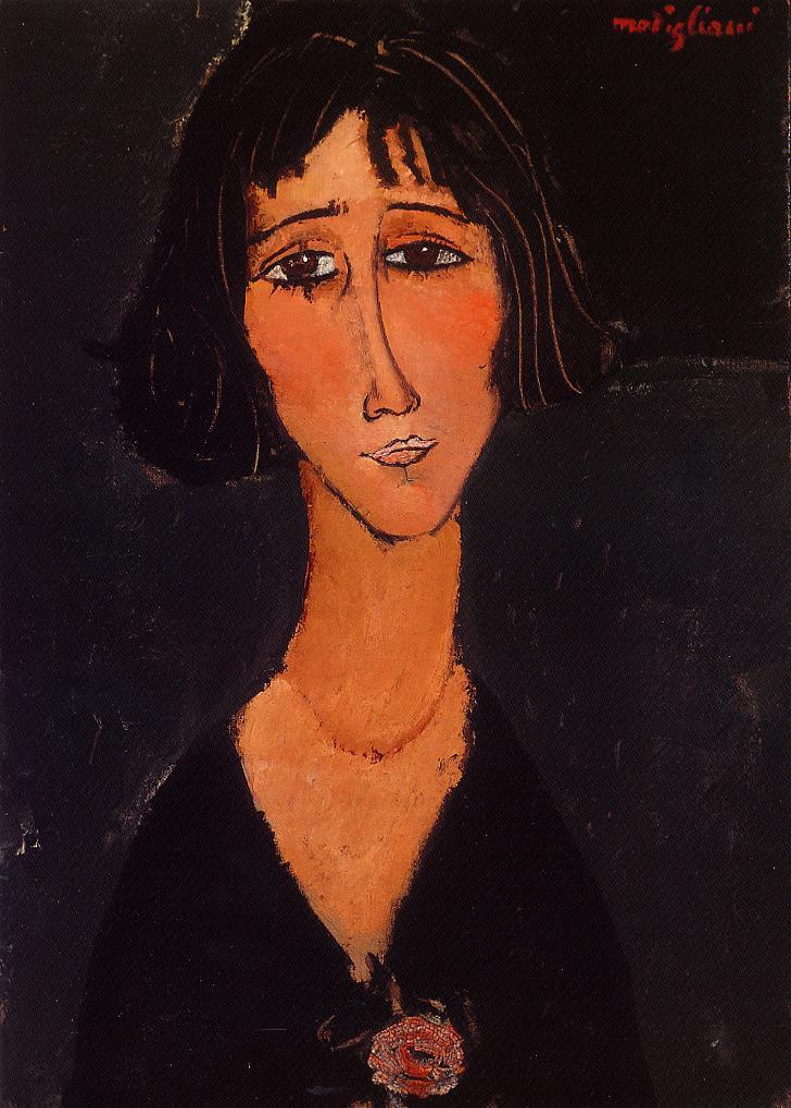 Young Girl Wearing a Rose - Amedeo Modigliani Paintings